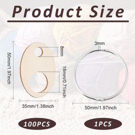 100 Pcs Wood Thread Drops,Floss Drops Cross Stitch,Embroidery Floss Organizer Rings,Floss Drop Bobbins,Embroidery Floss Cards,2x1.5 Inch Floss Bobbins for Cross Cotton Craft DIY Sewing Storage