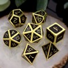 Haxtec DND Metal Dice Set D&D Gold Black Metal Dice
