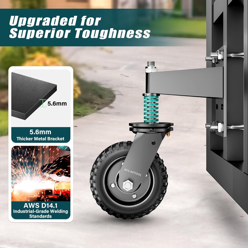 Aclastool Gate Wheel, 13.1 Inch Overall Height, 6 Inch Wheel
