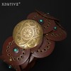 XZQTIVE Western Leather Belts for Woman Concho Cowgirl Cowboy Disc