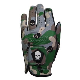 MAVLUS Camo Skull Men's Genuine Leather Golf Gloves_Camo/Black Skull (22LH_Left Hand)