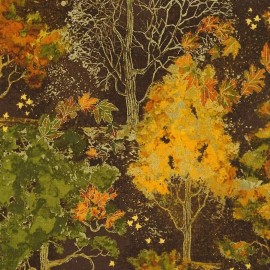 Timeless Treasures Autumn Palette Fall Trees Brown 100% Cotton Fabric by The Yard