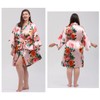 QXQTER Peony Floral Silky Satin Robe Wedding Bridal Party Bride
