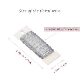 Floral Wire, 1 Pack Silver Florist Wire Flexible Paddle Wire for Crafts, Christmas Wreaths, Garland and Flower Arrangements