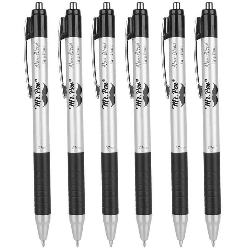 Mr. Pen No Bleed Pens, Bible Pens, Fine Tip, Black,