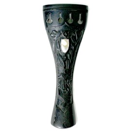 Hand Carved Inlay Ebony Violin Parts Mother of Pearl Centered for 4/4 Full Size Violin (Pegs, Chinrest, Tailpiece, Endpin)