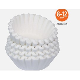 Coffee Filters 8-12 Cup, 200 Count, Basket Coffee Filter, Paper Filters White