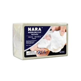 NARA Modeling Clay, 1 Color, 1 Block, 906g (2 lbs.) (Off White) - Non-Toxic, Plasticine Modeling Clay, Great for Beginners to Professional Artists, Non-Hardening, Perfect for Arts and Crafts Projects