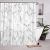 DuriLolly White Marble Shower Curtain Abstract Gray White Texture Granite