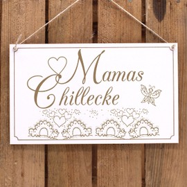 Dekolando Mama Sign - Mamas Chillecke - Wooden Sign Decorative Sign 26 x 16 cm