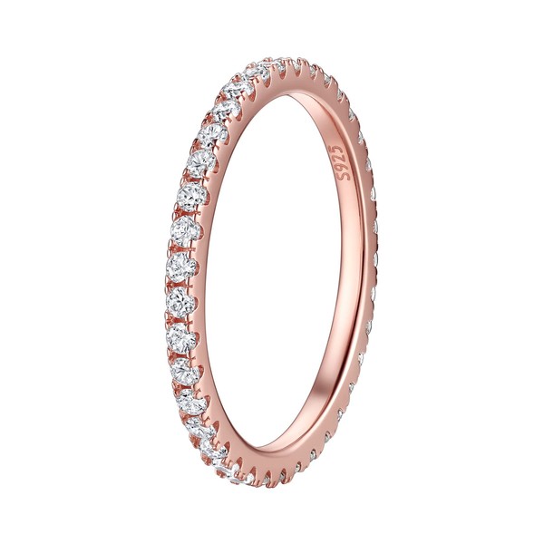 Suplight Eternity Ring Stacking Infinity Wedding Band Dainty Stering Silver