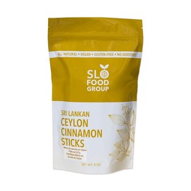 Slofoodgroup Ceylon Cinnamon Sticks - Pure Ceylon Cinnamon Quills 5 Inch Cut Cinnamon Spice from Sri Lanka, True Cinnamon - Cinnamomum Verum, 8 OZ.