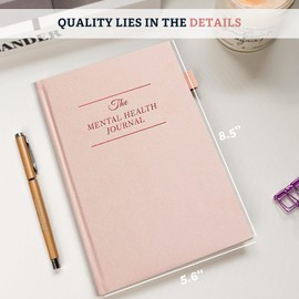Mental Health Journal for Women and Men - Anxiety & Guided Journal with Mood & Habit Tracker - Take 5 Minuets Everyday - 91 Days Self Care Journal with Prompts, Pink