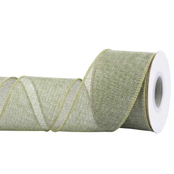 Joycrosso Burlap Wired Edge Ribbon 2.5 inch x 10 Yards,