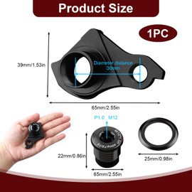 Quwem Bike Rear Derailleur Hanger, Aluminum Alloy Mountain Road Bicycle Rear Gear Mech Tail Hook Derailleur Hanger Extension Extender Frame Universal for Bike Cycling Replace Part Black