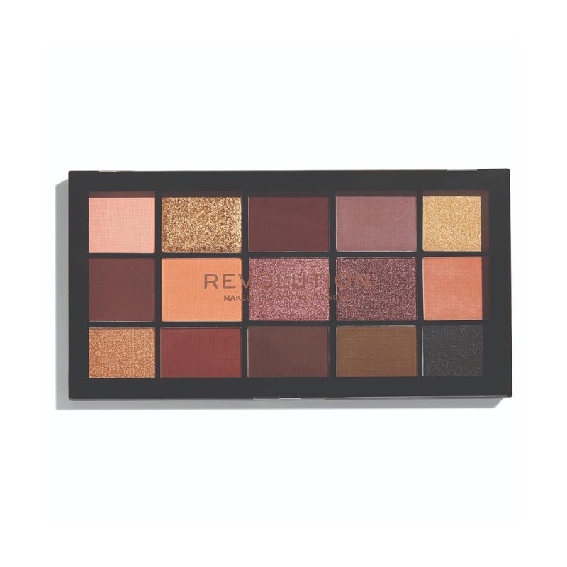 MakeUp Revolution Reloaded Valvet Rose Eyeshadow Palette, 15 Shades, 16.5