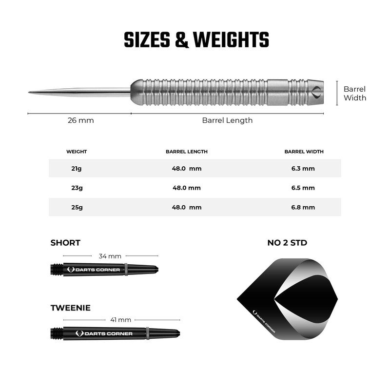 DESIGNA DARTS Corner Gallant Steel Tip Dart Set | Ringed