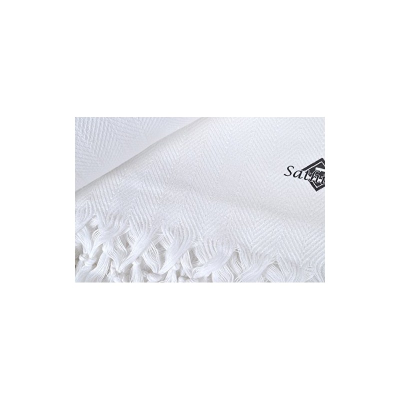 Sathiyas Supreme Turkish Cotton Bath Towel-2pcs Combo (White)