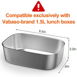 Vabaso - Fiambrera eléctrica 304 contenedor interior de acero inoxidable, 1,5 litros, contenedor de alimentos extraíble de 1,5 litros