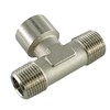 Fittingstore - T-piece with external internal male thread, nickel-plated brass,