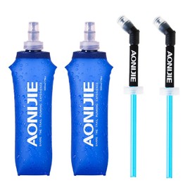 JEELAD Soft Folding Water Bottles BPA-Free Leak-Proof Hydration Water Bladder TPU Soft Running Water Collapsible Bottles Ideal for Running Hiking Cycling Outdoor (#09 500ml-TPU Water Bottle)