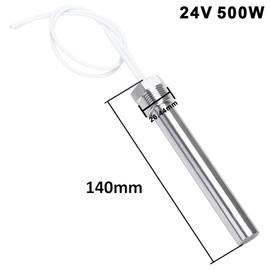 DERNORD Heating Element Multi-Purpose DIY Heating Rod 24 V 500 W with 3/4 Inch NPT Flange Single Tube Stainless Steel Heating Cartridge