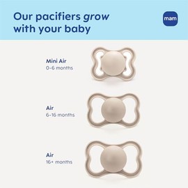 MAM Air Day & Night - Chupete de bebé para piel sensible, brilla en la oscuridad, más de 16 meses, bebé, 4 unidades