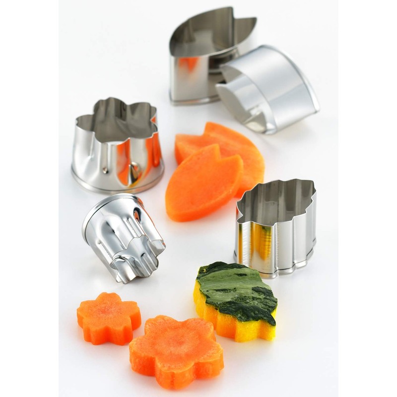 Yoshikawa YJ2790 Vegetable Cutter, Cherry Blossom Cutter, 5-piece Set, Cooking