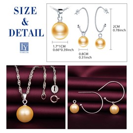 Yumilok Women's Necklace Pearl Necklace Women's Stud Earrings Silver Chain Pearl Stud Pearl Earrings Pearl Jewellery Bridal Jewellery Sets for Women Gold, Sterling Silver Pearl, Pearl