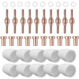 Reboot PT31 plasma cutter accessories plasma nozzles electrodes ceramic caps consumables nozzles plasma cutter replacement parts for CUT50 CUT60/RBC6000 PT31 LG40 plasma cutter accessories, 40 pieces