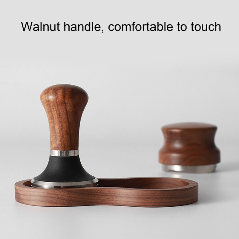 Coffee Hammer Tamping Kit Walnut Stainless Steel Tamper Distributor Set