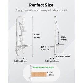 Vibit 28 Pcs Clear Plastic Cabinet Shelf Pegs, 1/4 Inch Self-Locking Shelf Support Pegs Shelf Brackets for 3/4 Inch Thick Shelves, Cabinet Shelf Clips Cabinet Shelf Pins for Wood Shelving