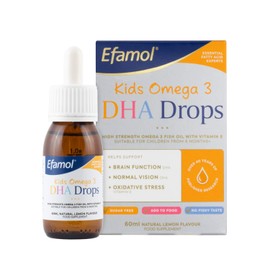Efamol Kids Omega 3 DHA Drops | Omega 3 for Kids | Brain Supplement to Support Normal Brain Function | DHA Omega 3 Kids | Lemon Flavour Sugar Free Omega 3 Liquid | Tasteless Fish Oil Kids | 6 Months+