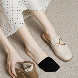 Ocvdar Women's Toe Topper Socks Cotton Half Socks for Women Grip Non Slip Liner No Show Toe Covers for Mules 6/8 Pairs Mix