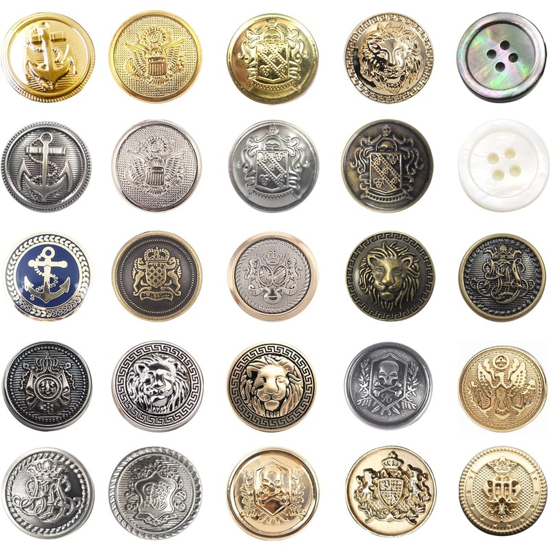KENDANY 11 Pieces Vintage Antique Brass Metal Blazer Button Set