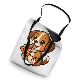 Cute Cartoon Beagle with Pizza Slice Tote Bag