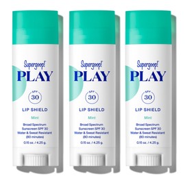 Supergoop! PLAY Lip Shield SPF 30 with Mint - 3 Pack - Hydrating, SPF Lip Balm - Moisturizing Lip Treatment For Dry Cracked Lips - Clean Ingredients & Broad Spectrum UV Protection