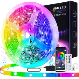 50Ft Led Strip Lights ,5050 RGB Music Sync Smart led Light Strips with App & Remote Control, Color Changing Led Lights for Bedroom, Kitchen, Party, Home Decoration
