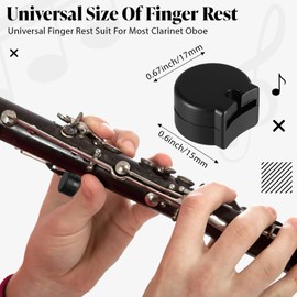 Joyfolk 24 Pack Rubber Clarinet Thumb Rest Cushion Protector Fit for Most Clarinet, Black