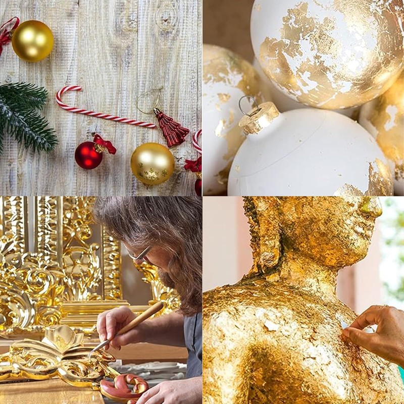 200 Sheets Gold Leaf Sheets Gold Leaf Foil Paper for
