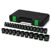 TecoTek 26 Pieces 1/2-Inch Drive Shallow 12-Point Metric Impact Socket