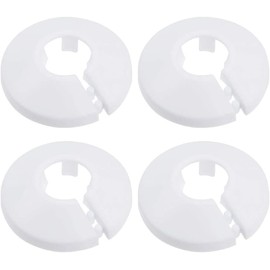 Wall Flange Cover Collars Plastic Radiator Pipe Collars, 4 Pieces,Water Pipe Drain Line Outer Diameter Flange Decoration (12)