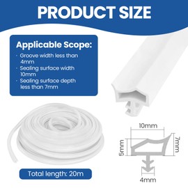 Huucozn 20 m Door Seal White Rubber Seal Door Seal Door Sealing Tape Door Frame Seal Door Floor Seal Door Seal Door Seal for Doors Windows Anti Collision Soundproof Waterproof Dustproof