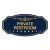 Signs ByLITA Victorian Private Restroom Sign (Navy Blue/Gold) - Large