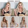 Esmee Light Blonde Wig with Brown Roots for Women Synthetic