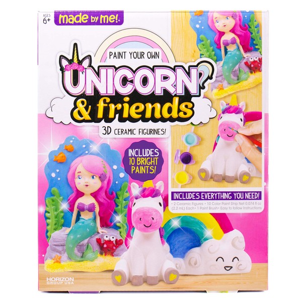 Made By Me Paint Your Own Unicorn Pals, Includes an Easy To Paint Unicorn, Rainbow & More by Horizon Group USA, Multicolored, Multi, 13 Piece Set