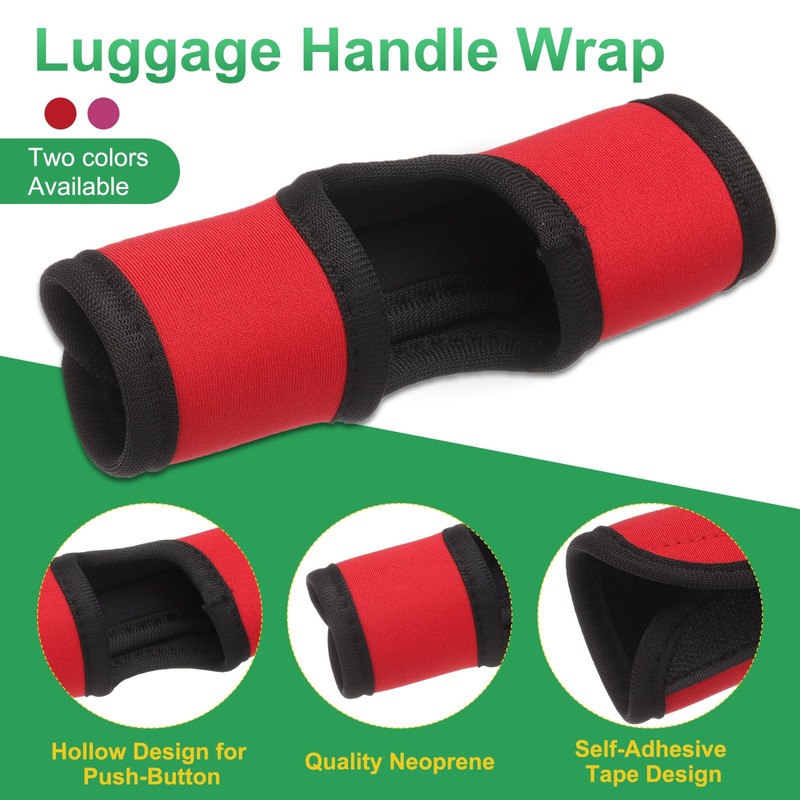 QUARKZMAN Luggage Handle Wrap, 4 Pieces Hollow Neoprene Handbag Handle