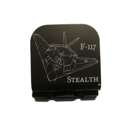 F-117 Stealth Fighter Air Plane Image Laser Etched On an Aluminum Hat Clip