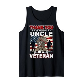 Thank You Veterans US Flag Gifts Proud Uncle of A Veteran Tank Top