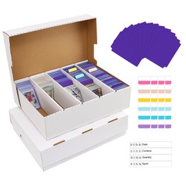 EBOAUSI Card storage box 5 Row,Monster storage box Holds 3950-count cards,Baseball Cards box for cards organization and storage,suitable for sports cards,trading cards,TCG/magic/game cards(2Pack)